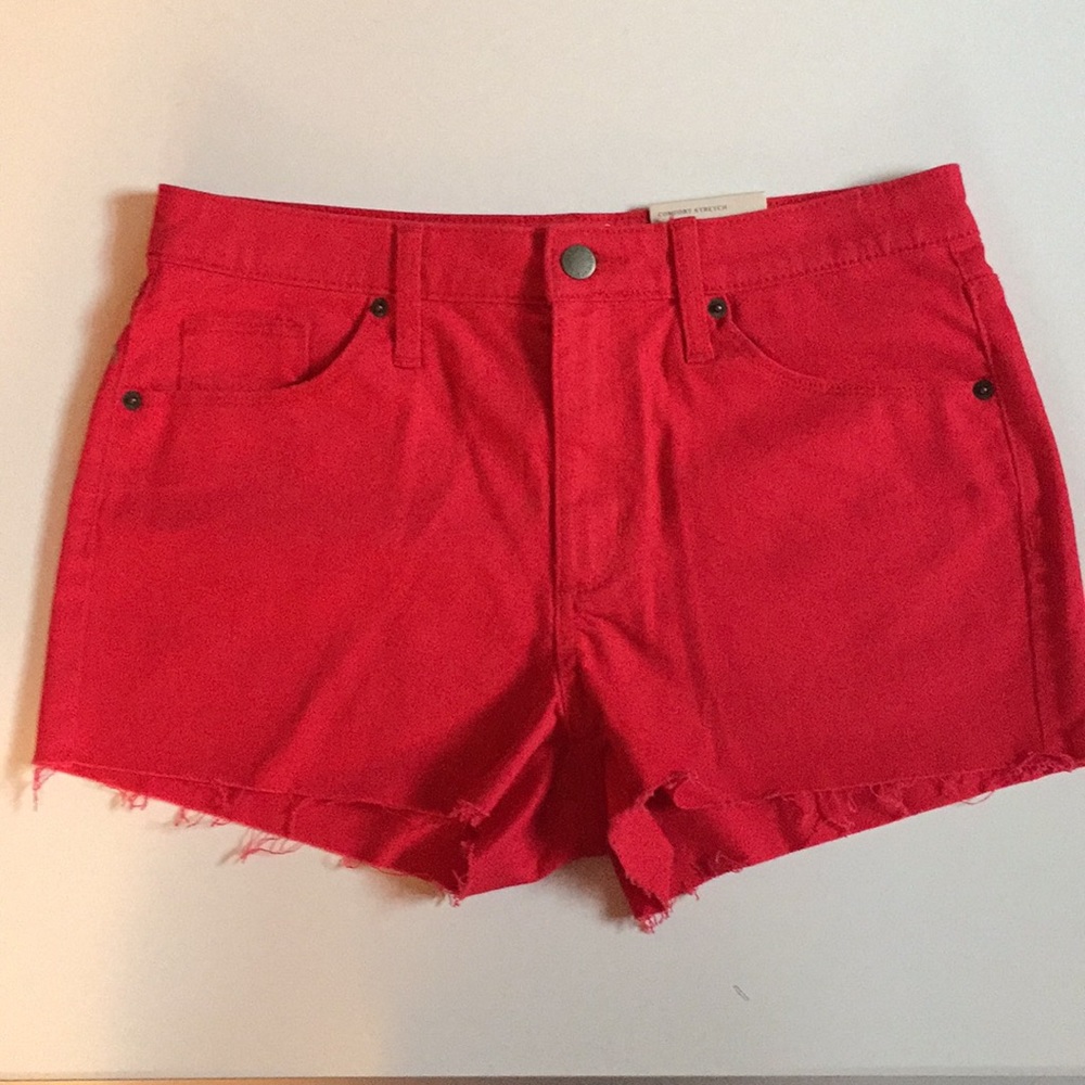 NWT Universal Threads RED Jean Shortie Shorts